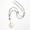 Peace, Statement Kette "Ashley" silbergrau, beige Glas, Perlmutt Halbedelsteinmix