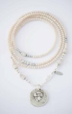 Allrounder, Halskette Cleo in creme mit Münze Coin – Bild 4