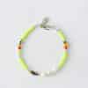 Stylisches Perlenarmband "Amy" Süsswasserperlen mit afrikanischem und böhmischem Glas Silber Neon Lime