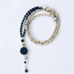 Edelstein Kette "Ama" in Schwarz Karamell aus Onyx,Achat und Kristall