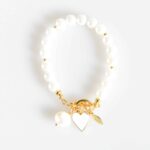 Herz Armband Valentina mit Toggle Verschluss in Gold weiß