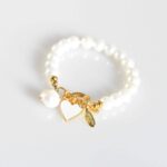 Herz Armband Valentina mit Toggle Verschluss in Gold weiß – Bild 3