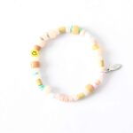 Happy Smiley Armband in Pastell aus Emaille und Glasperlen