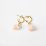 Hochwertige Bergkristall Ohrringe  Kreolen Ohrringe Ohrringe 24K vergoldet