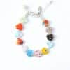 Große Herzen - Zauberhaftes Armband Glasperlenkette Millefiori aus bunten aneinandergereihten Millefiori Glas Herzen