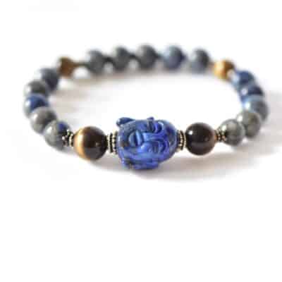 Buddha Armband Lapis Lazuli Tigerauge – Bild 3