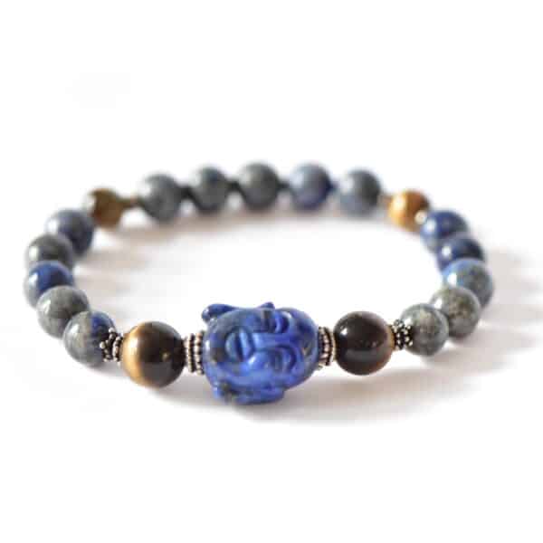 Buddha Armband Lapis Lazuli Tigerauge – Bild 4