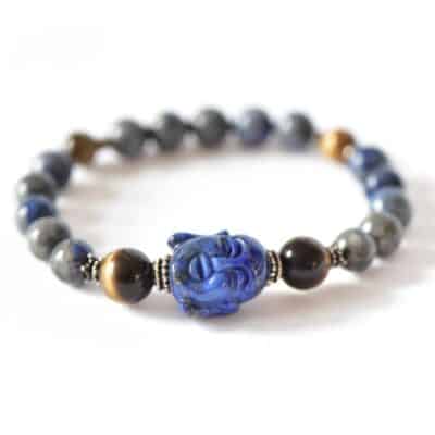 Buddha Armband Lapis Lazuli Tigerauge