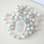 One of a kind * Einzelstück - Kette Morganit Buddha aus Bergkristall Morganit Aquamarin Beryll – Bild 3