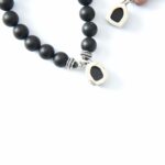 ONE OF A KIND * Einzelstück - Armband Rhodonit bikolor poliert mit Bergkristall Buddha in 925er Silber eingefasst – Bild 5