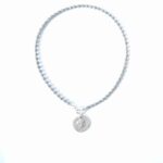 Kurzkette Allrounder "Cleo" in kurz mit versilberter Münze grau opaque