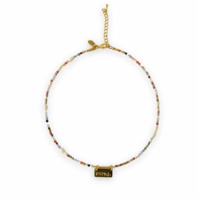 #UPlife  Zauberhafte Kurzkette Trendkette Zirkonia  Süswasserperlen mit bunten Eyecatchern und vergoldetem Spruchplättchen – Bild 3