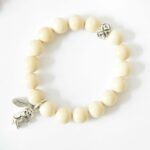 Naturstein Armband aus natürlichem Fossil Jaspis mit Happy Elefant