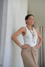 Naturstein Armband aus natürlichem Fossil Jaspis mit Happy Elefant – Bild 2