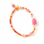 Feines Buddha Armband in Pink mit Orange