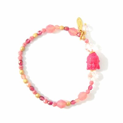 Feines Buddha Armband in Pink mit Beere