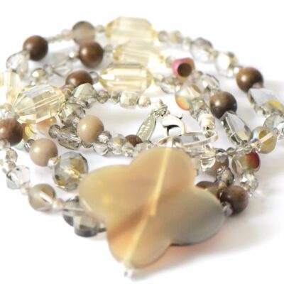 Black Diamond Halskette  in Taupe mit Hornblume