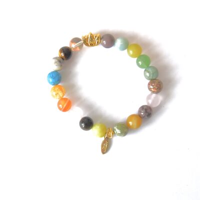 Armband "MILA" mit Lotusblüte Goldfarben - jedes Armband ein Unikat – Bild 2