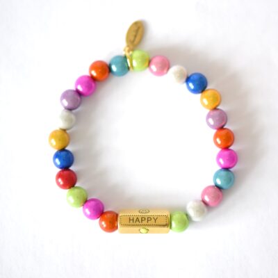Armband HAPPY & SMILE aus Miracle Beads  mit trendiger Emaille Perle – Bild 2
