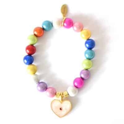 Herz Armband Miracle Bead  Armband mit vergoldetem Herz