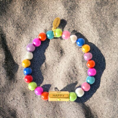 Armband HAPPY & SMILE aus Miracle Beads  mit trendiger Emaille Perle
