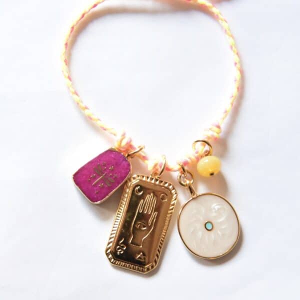 "Make a wish" Libelle PINK Bettelkette Stoffbandkette mit Anhänger Konvolut – Bild 7