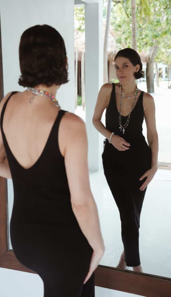 MUSTER Blaue Variante, Sommer Must Have Halskette mit Edelstein Palme – Bild 2