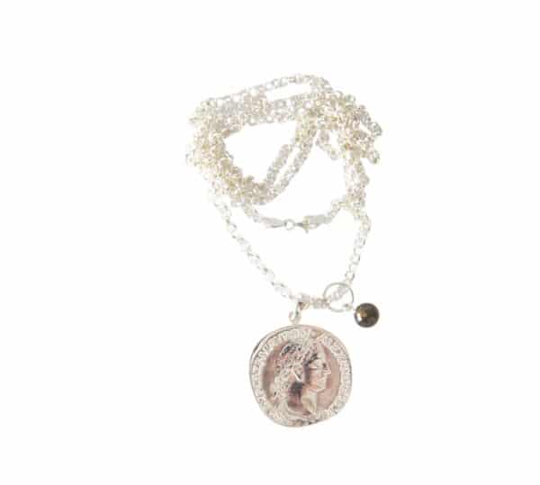 Silbermünze 925er Silberkette mit römischer Münze 90cm – Bild 2