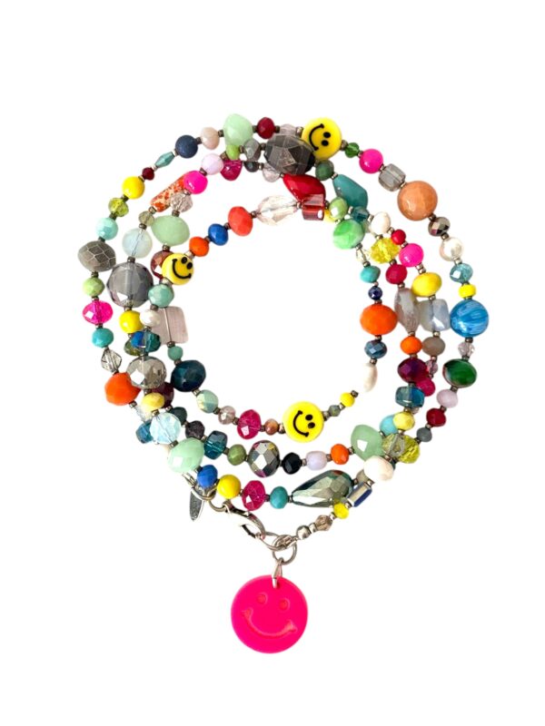 HAPPY Face Hippiekette Shiloh lange Sommerkette mit Anhänger ✪ Ibiza Style ✪ Hippie Boho Stil – Bild 2