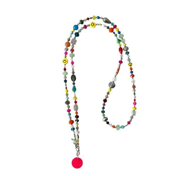 HAPPY Face Hippiekette Shiloh lange Sommerkette mit Anhänger ✪ Ibiza Style ✪ Hippie Boho Stil – Bild 6