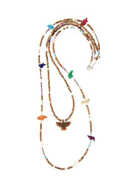 Kurze Hippie Boho Bettelkette mit Thunderbird – Bild 2