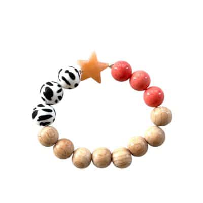 Kugel Armband CORAL Zebra Perlen