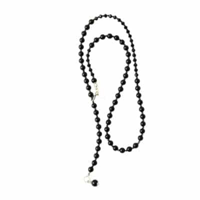 89 cm Schwarze Onyx Halskette "AIDA"  Schmuckstück Allrounder schliche Basiskette mit Onyx Kugel Anhänger (Kopie) – Bild 2