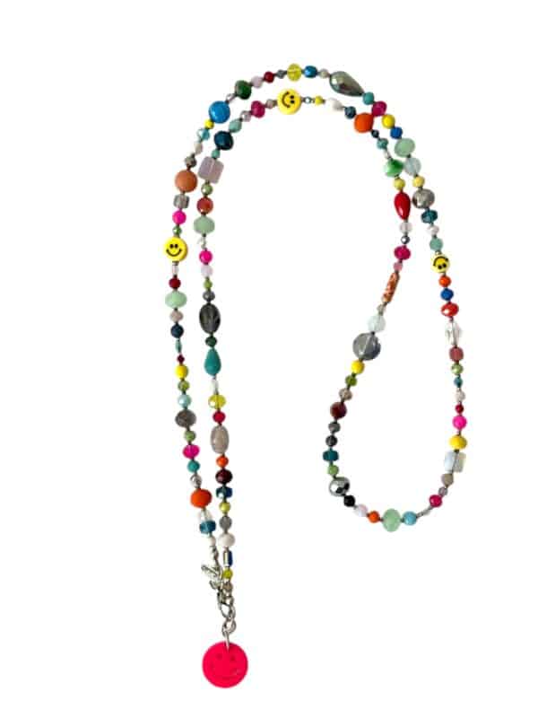 HAPPY Face Hippiekette Shiloh lange Sommerkette mit Anhänger ✪ Ibiza Style ✪ Hippie Boho Stil – Bild 4