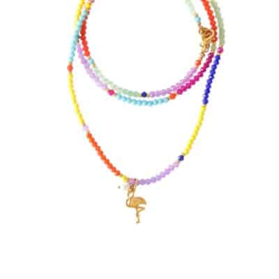 MUSTER Bunte Halskette mit Flamingo