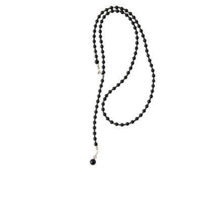 89 cm Schwarze Onyx Halskette "AIDA"  Schmuckstück Allrounder schliche Basiskette mit Onyx Kugel Anhänger (Kopie) – Bild 4