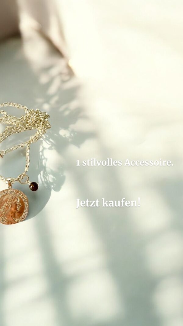 Silbermünze 925er Silberkette mit römischer Münze 90cm – Bild 3