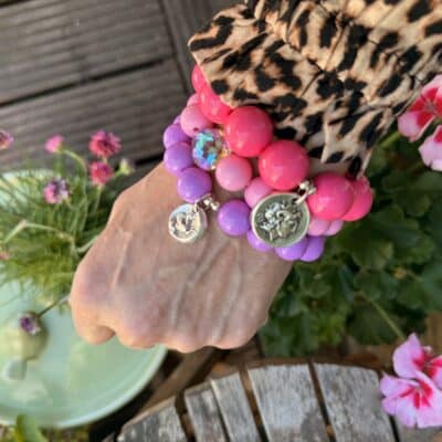 Elastisches Bead Armband  LIGHT VIOLET – Bild 6