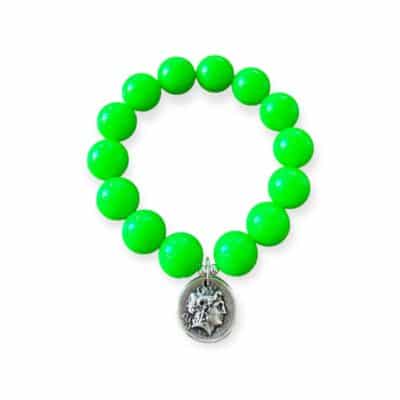 Elastisches Bead Armband Neon Grün 2 Designs – Bild 3