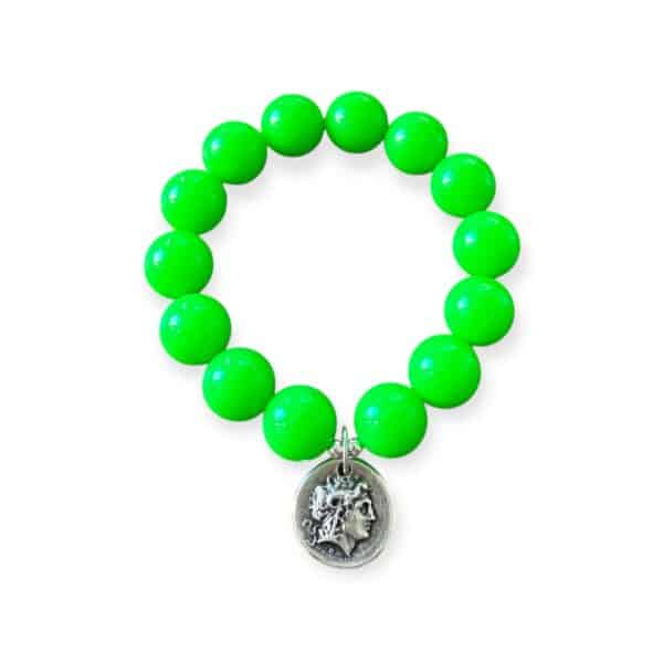 Elastisches Bead Armband Neon Grün 2 Designs – Bild 3