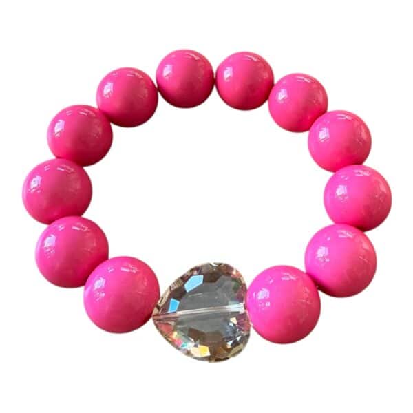 Elastisches Bead Armband   CORAL PINK – Bild 3
