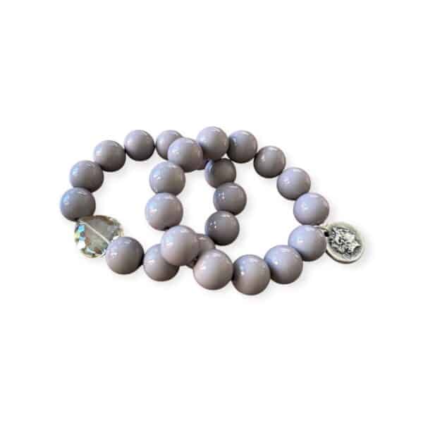 Elastisches Bead Armband  STEINGRAU 5 Designs Stone – Bild 12