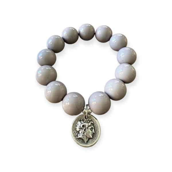 Elastisches Bead Armband STEINGRAU 5 Designs Stone