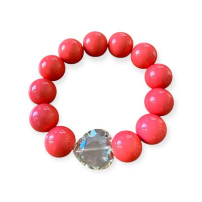 Elastisches Bead Armband  KORALLROT 5 Designs Stone Coral – Bild 3