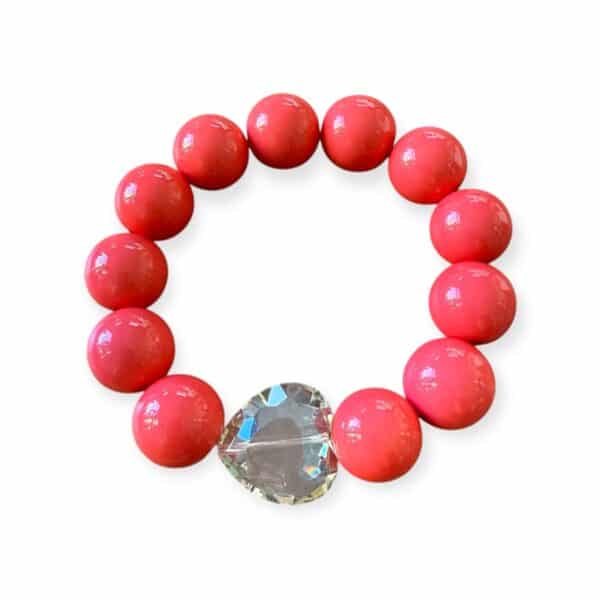 Elastisches Bead Armband  KORALLROT 5 Designs Stone Coral – Bild 3