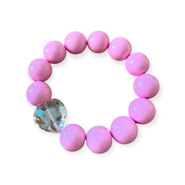 Elastisches Bead Armband  FLAMINGO PINK 5 Designs – Bild 7