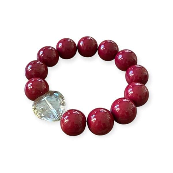 Elastisches Bead Armband  MULBERRY ROT 5 Designs – Bild 5