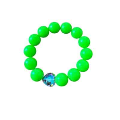 Elastisches Bead Armband Neon Grün 2 Designs – Bild 4