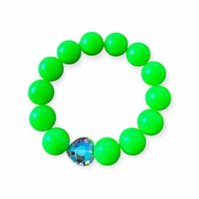 Elastisches Bead Armband Neon Grün 2 Designs – Bild 2