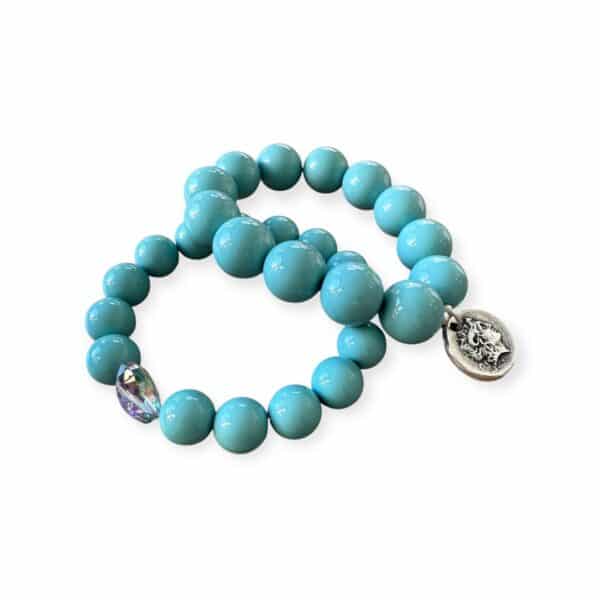 Elastisches Bead Armband PETROL TÜRKIS 5 Designs